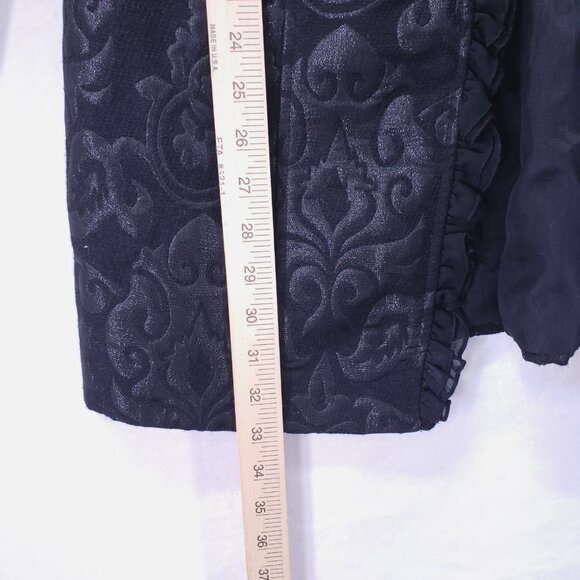 Insight New York Black Military Styled Jacquard Wool Blend Coat Size 10 Gothic - Picture 7 of 16